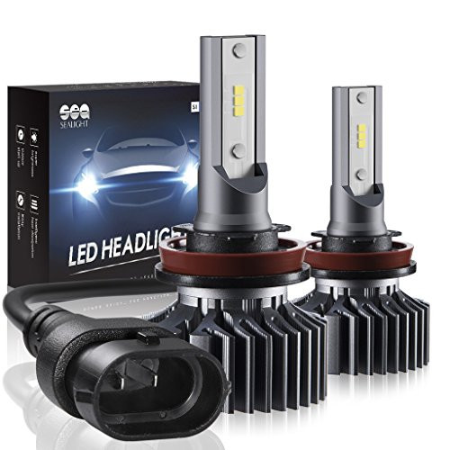 H11/H8/H9 LED Headlight Bulbs Conversion Kit, DOT Approved, SEALIGHT S1 Series 12x CSP Chips Low Beam/Fog Light Bulb- 6000LM 6000K Xenon White