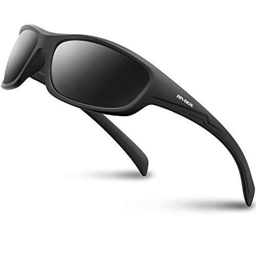RIVBOS Polarized Sports Sunglasses Driving Glasses Shades for Men Women for Cycling Baseball 842 -832-1 BlackandGrey- RIVBOS Polarized Sports Sunglasses Driving Glasses Shades for Men Women for Cycling Baseball 842 -832-1 BlackandGrey-