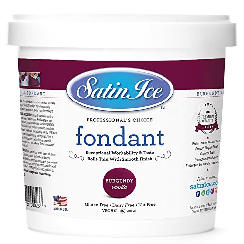 Satin Ice Burgundy Fondant  Vanilla  5 Pounds
