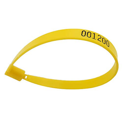 Disposable Plastic Security Seals Shipping Seal Padlock for Truck Tailgate Containers Numbered -Yellow  100pcs-