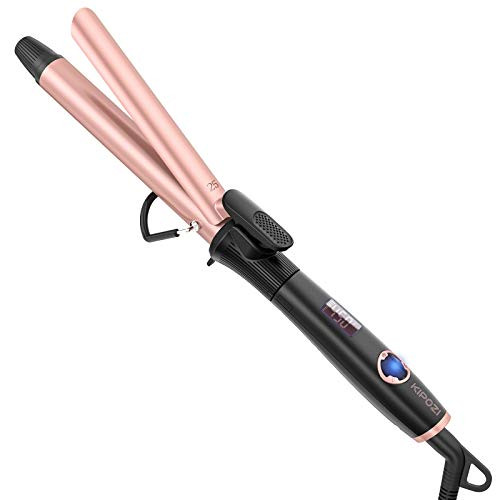 KIPOZI 1 Inch Curling Iron Hair Curler with Ceramic Coating Barrel Professional Curling Wand Instant Heat up to 450°F Dual Voltage Include Heat Resist