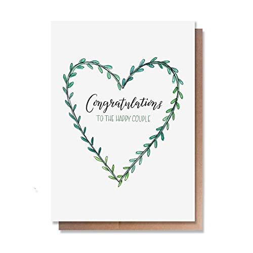 Wunderkid Congratulations To The Happy Couple  Wedding or Anniversary Card -Individual  Blank inside-