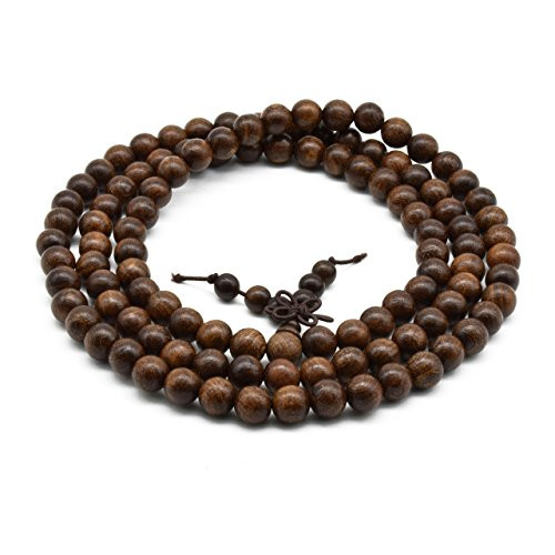 Zen Dear Unisex Natural Silkwood Tibetan Buddhism Meditation Prayer Bead Necklace Japa Mala Beads Bracelets -8mm x 108 Beads- Zen Dear Unisex Natural Silkwood Tibetan Buddhism Meditation Prayer Bead Necklace Japa Mala Beads Bracelets -8mm x 108 Beads-