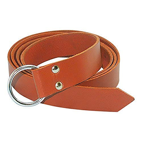 Mythrojan O Ring Medieval Leather Viking Belt LARP Renaissance Belt  Tan