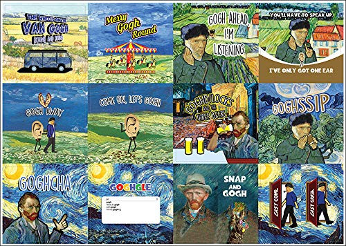 Creanoso Obsessed with Van Gogh Funny Stickers Series 2 -20-Sheet-  Silly Quote Sayings Sticker Cards Bulk Pack Set  Awesome Sticky Notes Gift Ideas
