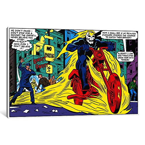 iCanvasART 1-Piece Marvel Comic Book Ghost Rider Panel Art Canvas Print by Marvel Comics, 18" x 12"/0.75" Deep