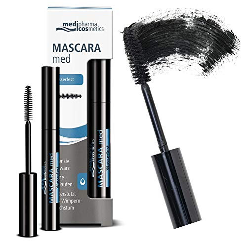Medipharma Cosmetics Waterproof Mascara Black - Smudge Proof Paraben Free Voluminous Mascara for Eyelashes  Good for Sensitive Eyes and Eyelash Growth