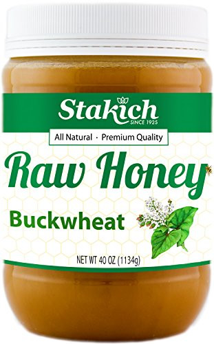 Stakich Buckwheat Antioxidant Raw Honey - 40 Ounce - Pure  Unprocessed  Unheated  Kosher