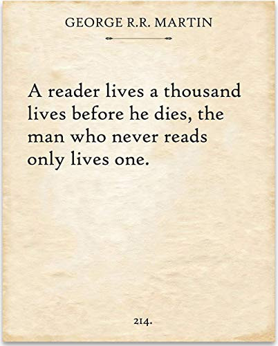 George R  R  Martin - A Reader Lives - 11x14 Unframed Typography Book Page Print - Great Gift Under 15 for Book Lovers