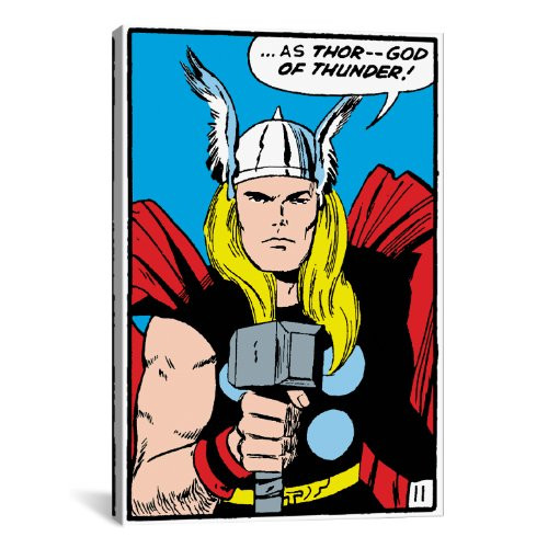iCanvasART Marvel Comic Book Thor Panel B Canvas Art Print, 18 by 12-Inch