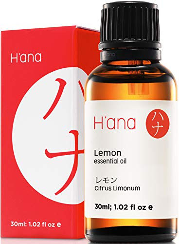Hana Lemon Essential Oil - Lit Up Mood  Zest Up Skin - 100 Pure Therapeutic Grade for Aromatherapy and Topical Use - 30ml