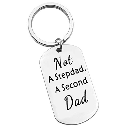 Stepdad Gifts Dad Stepfather Keychain - Not A Stepdad A Second Dad Keychain Keyring Stepdad Jewelry For Birthday Fathers Day Gifts