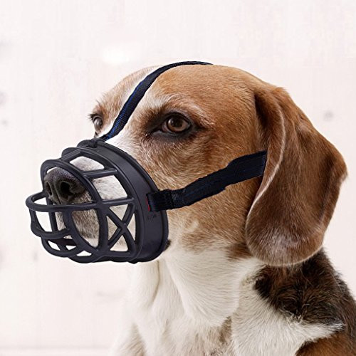 Mayerzon Dog Muzzle  Basket Breathable Silicone Dog Muzzle for Anti-Barking and Anti-Chewing -Size6-15-5in  Black-