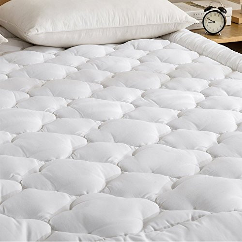 DOWNCOOL 300T 100% Cotton Quilted Fitted Mattress Pad - Cooling Down Alternative Pillow Top Mattress Cover Fit 8-21 Inch Deep Pocket Mattress Topper Cover - Queen DOWNCOOL 300T 100% Cotton Quilted Fitted Mattress Pad - Cooling Down Alternative Pillow Top Mattress Cover Fit 8-21 Inch Deep Pocket Mattress Topper Cover - Queen