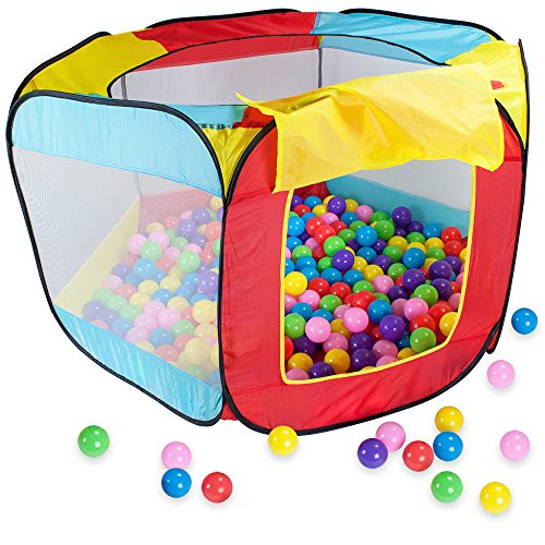 Pop Up Ball Pit Tent with Ball Pit Balls and Carrying Case by Imagination Generation (100 Balls)