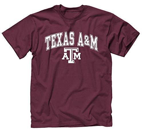 Campus Colors NCAA Adult Arch and Logo Soft Style Gameday T-Shirt -Texas AandM Aggies - Maroon Medium- Campus Colors NCAA Adult Arch and Logo Soft Style Gameday T-Shirt -Texas AandM Aggies - Maroon Medium-