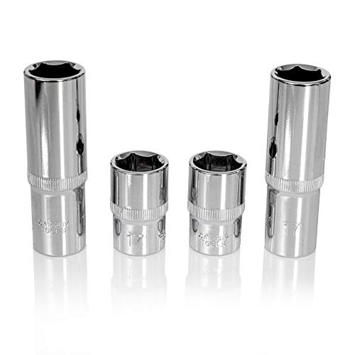 Car Guy Tools 17mm Socket Four Pack -1-2 Drive  6pt  Shallow and Deep-