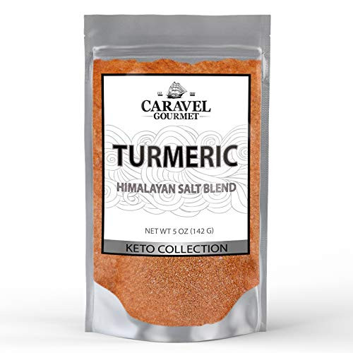 Turmeric Himalayan Pink Salt Blend - The Classic Staple of Indian Cooking - 5 Ounce Pouch - by Caravel Gourmet