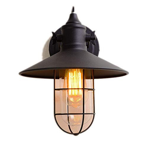 Chokelee Industrial Vintage Style 1 Light Wall Sconces Ceiling Lamp Vintage Style Industrial Wall lamp Mini Retro Wire Cage Iron Wall Sconce