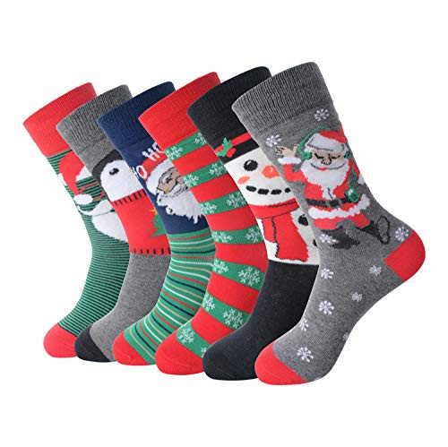 Pourvert 6 Pairs Womens Fun Socks Christmas Patterned Art Socks Printed Cool Novelty Funny Socks for Men Women Kids Pourvert 6 Pairs Womens Fun Socks Christmas Patterned Art Socks Printed Cool Novelty Funny Socks for Men Women Kids