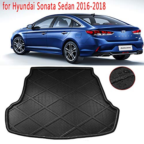 ZYHW Black Rear Trunk Tray Auto Cargo Liner Boot Rear Trunk Mat Floor Mat Cover Protector for 2015-2019 Hyundai Sonata Sedan
