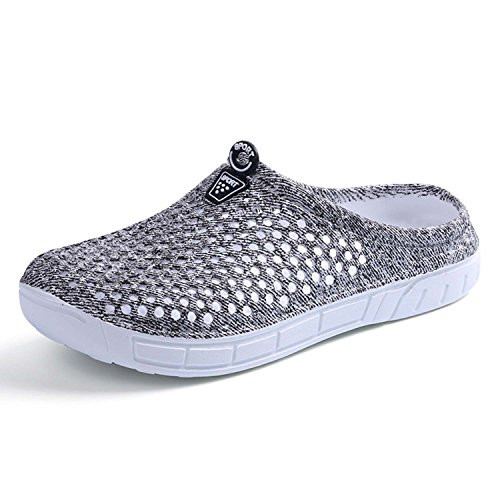 CERYTHRINA PHILDA Womens Lightweight Mesh Breathable Quick Drying Sandals Slippers Beach Footwear Anti-Slip Garden Clog Shoes Grey 38