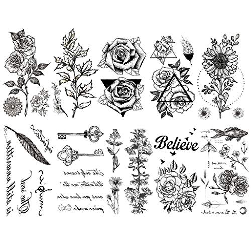 CARGEN 9 Sheets Black Temporary Tattoo Sexy Tattoos for Women Hand Tattoos Sexy Cover Up Fake Tattoo Sexy Tattoos for Women Body Art Sticker Waterproo CARGEN 9 Sheets Black Temporary Tattoo Sexy Tattoos for Women Hand Tattoos Sexy Cover Up Fake Tattoo Sexy Tattoos for Women Body Art Sticker Waterproo