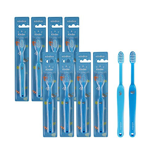 Nordico Kinder Childrens Manual Toothbrush Blue Edition -Pack of 10- -02- Ocean Friend-