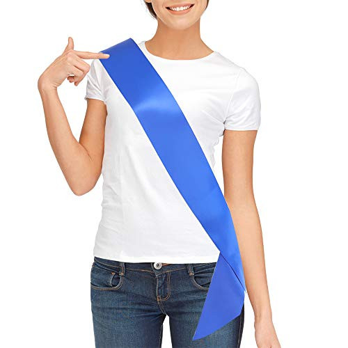Blank Satin Sash  Plain Sash  Party Decorations  Make Your Own Sash -Royal Blue-