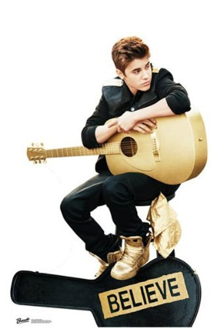 Justin Bieber Believe with Guitar Lifesize Standup Poster Justin Bieber Believe with Guitar Lifesize Standup Poster