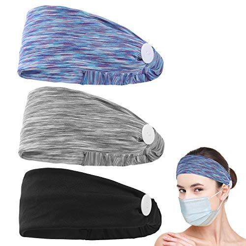 Hair band for women Gift Headbands with Buttons Head Wraps Nurse Hairbands Ear Protection Holder Stretchy Sports Yoga Button Elastic Knotted Headwraps Hair band for women Gift Headbands with Buttons Head Wraps Nurse Hairbands Ear Protection Holder Stretchy Sports Yoga Button Elastic Knotted Headwraps