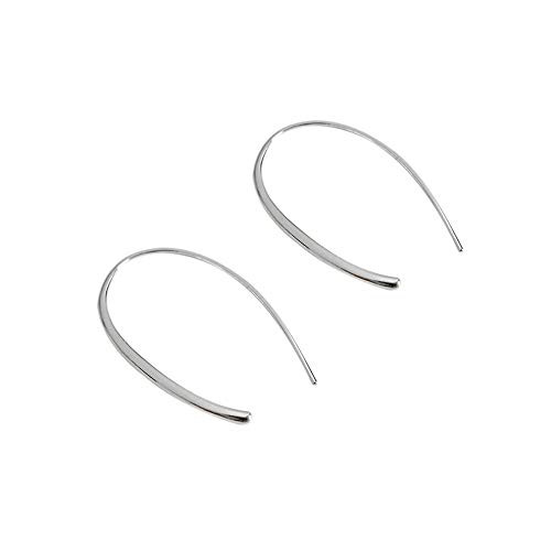 Upside Down Hoop Earrings for Women Girls S925 Sterling Silver Lightweight Open Wire Needle Drop Dangle Threader Earring Hypoallergenic Jewelry Person