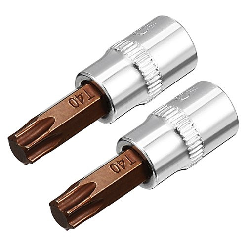 uxcell 1-4 Drive x T40 Torx Bit Socket  S2 Steel Bits  CR-V Sockets 1 5 Length -For Hand Use Only- 2pcs