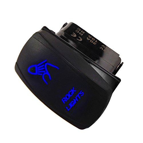 ESUPPORT Car 12V 20A Light Button Rocker Toggle Switch Blue LED Rock Light 5Pin
