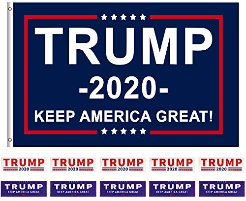 Donald Trump for President 2020 Keep America Great Banner Go Trump 2020 Flag 3x5 Feet with Grommets Plus 10 Trump Stickers