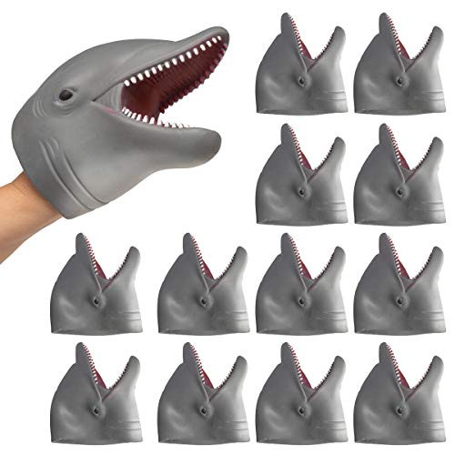 Barry-Owen Co.. (12 Pack Dolphin Hand Puppet Toy Flexible PVC Fun Party Favor for Kids Adults