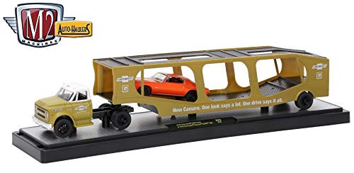 M2 Machines 1970 Chevrolet C60 Truck (Gold Metallic w/White Top) & 1970 Chevrolet Camaro SS Rs 396 (Hugger Orange) 2018 Auto-Haulers Release 29 Castline 1:64 Scale Die-Cast Vehicle Set (R29 18-02) M2 Machines 1970 Chevrolet C60 Truck (Gold Metallic w/White Top) & 1970 Chevrolet Camaro SS Rs 396 (Hugger Orange) 2018 Auto-Haulers Release 29 Castline 1:64 Scale Die-Cast Vehicle Set (R29 18-02)