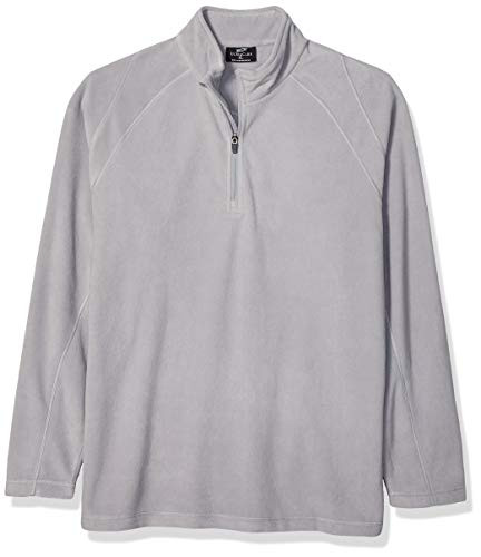 Clementine Mens Cool and Dry 1-4-Zip Micro-Fleece  Silver  Large