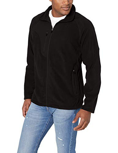 Clementine Mens ULTC-8495-Full-Zip Micro-Fleece Jacket with Pocket  Black-Black  4X-Large