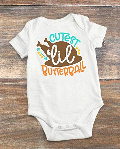 3-6 Months  Thanksgiving Baby Bodysuit - Cutest Butterball - Baby Shower Present