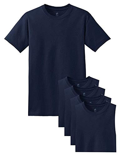 byHanes Hanes Mens Tagless ComfortSoft Crewneck T-Shirt -Pack Of 5- -Navy  XX-Large -Chest 50-52--
