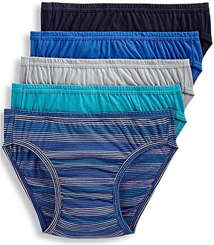 Jockey Life 5-Pack Mens 24-7 Comfort 100 Cotton Bikini Briefs - Assorted -M-