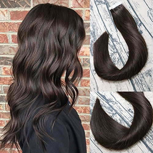 Tape In Remy Human Hair Extensions 8A 20pcs 50g Per Set 2 Dark Brown Remy Hair Extensions Seamless Skin Weft Remy Silk Straight Hair Glue in Extensio Tape In Remy Human Hair Extensions 8A 20pcs 50g Per Set 2 Dark Brown Remy Hair Extensions Seamless Skin Weft Remy Silk Straight Hair Glue in Extensio