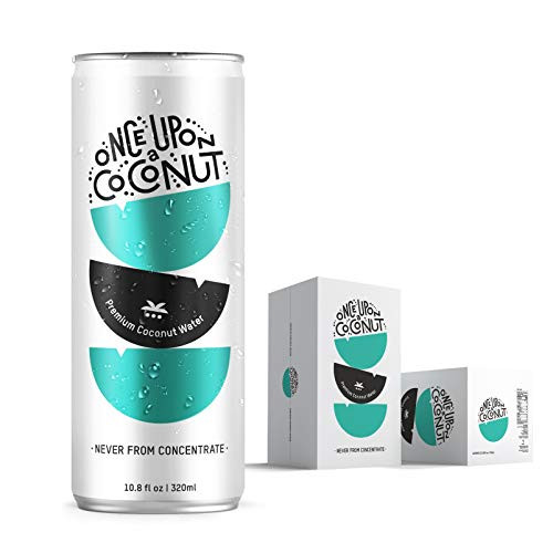 Once Upon a Coconut Pure Vegan Coconut Water  a Great Source of Electrolytes and Other Overall Health Benefits  Case Pack of 12 Cans -each 10 8 fl oz-