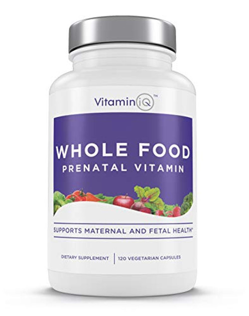 VitaminIQ Whole Food Prenatal Vitamins | Natural Supplement Support for Maternal & Fetal Health | Healthy Baby | Healthy Mom | Non-GMO | Vegetarian | Gluten Free | 120 Capsules VitaminIQ Whole Food Prenatal Vitamins | Natural Supplement Support for Maternal & Fetal Health | Healthy Baby | Healthy Mom | Non-GMO | Vegetarian | Gluten Free | 120 Capsules