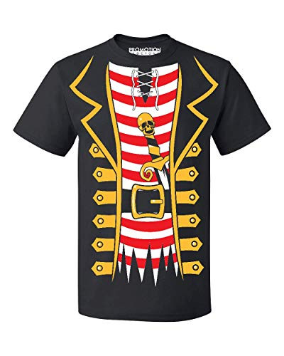 Promotion and Beyond Pirate Tuxedo Skull Sword Halloween Costume Mens T-Shirt  XL  Black