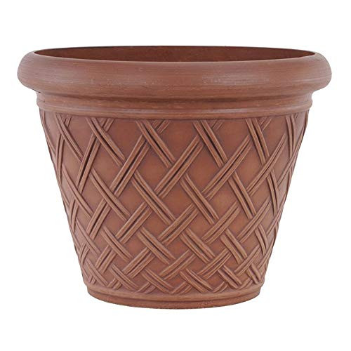 Arcadia PSW MB46TC Basket Weave Planter, 18 by 14-Inch, Terra Cotta