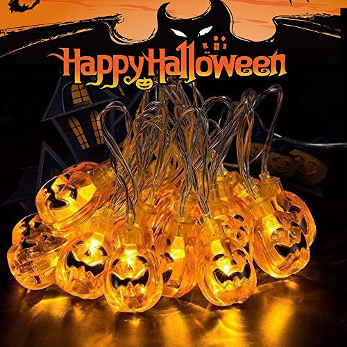 Halloween String Light Decoration  LED Pumpkin String Lights  10ft 20 Battery Powered Outdoor Decorative Rope Lights for Patio  Garden  Gate  Yard  Pa