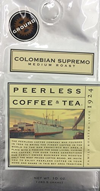 10oz Colombian Supremo Medium Roast Ground Coffee by Peerless Coffee and Tea Pack of 1 10oz Colombian Supremo Medium Roast Ground Coffee by Peerless Coffee and Tea Pack of 1