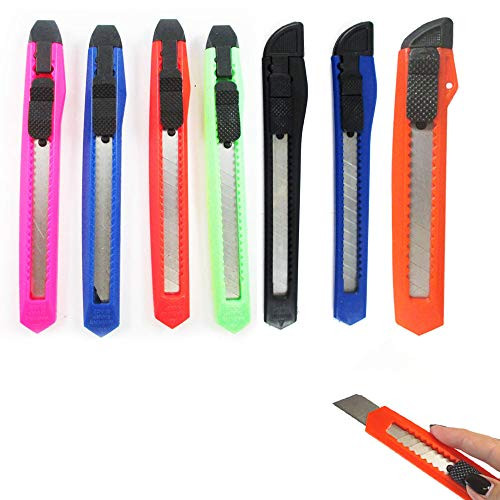 10PCS Box Carton Cutter Utility Knives Retractable Snap-Off Knife Razor Blades
